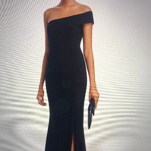 Aqua Scuba Crepe Off-the-Shoulder Maxi Gown - NWT Bloomingdales Exclusive